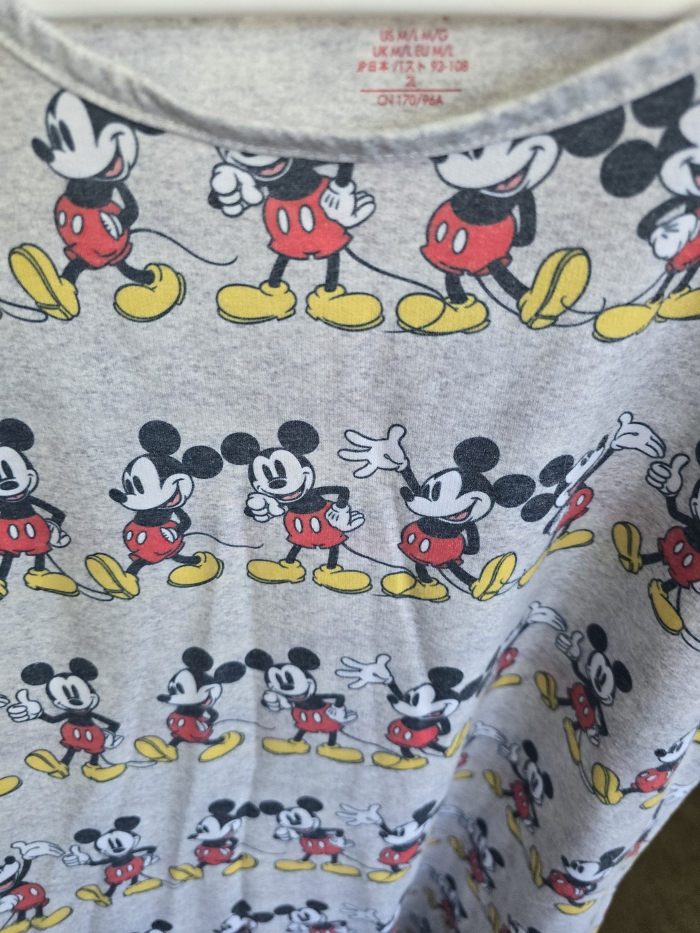 Disney Gray Mickey Mouse Allover Print Nightshirt - Picture 2 of 5